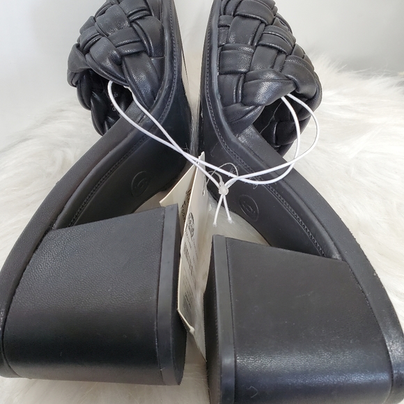 NWT A NEW DAY Dorothy Black Slide Braided Square Toe Heels Shoes Size 6 - Picture 6 of 7